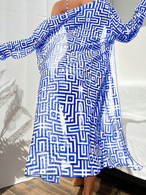 Conjunto Biquíni com Kimono Geométrico